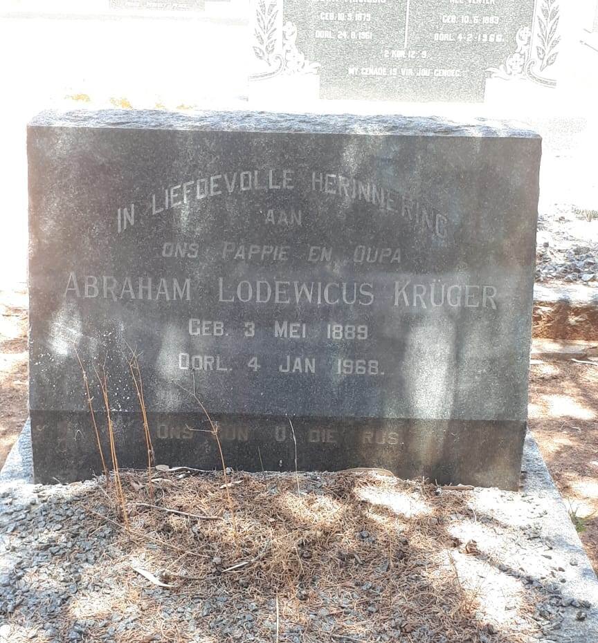 KRUGER Abraham Lodewicus 1889-1968