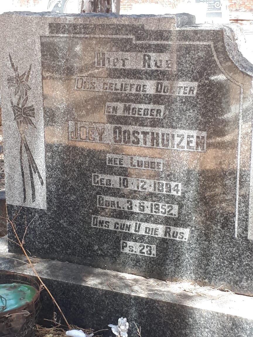 OOSTHUIZEN Joey nee LUBBE 1894-1952