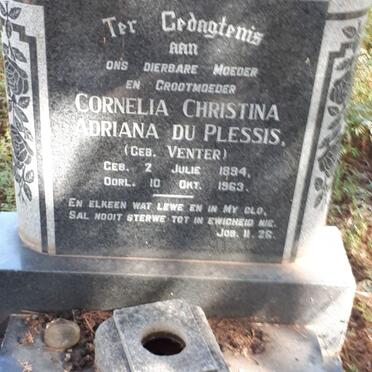 PLESSIS Cornelia Christina Adriana, du nee VENTER 1894-1963