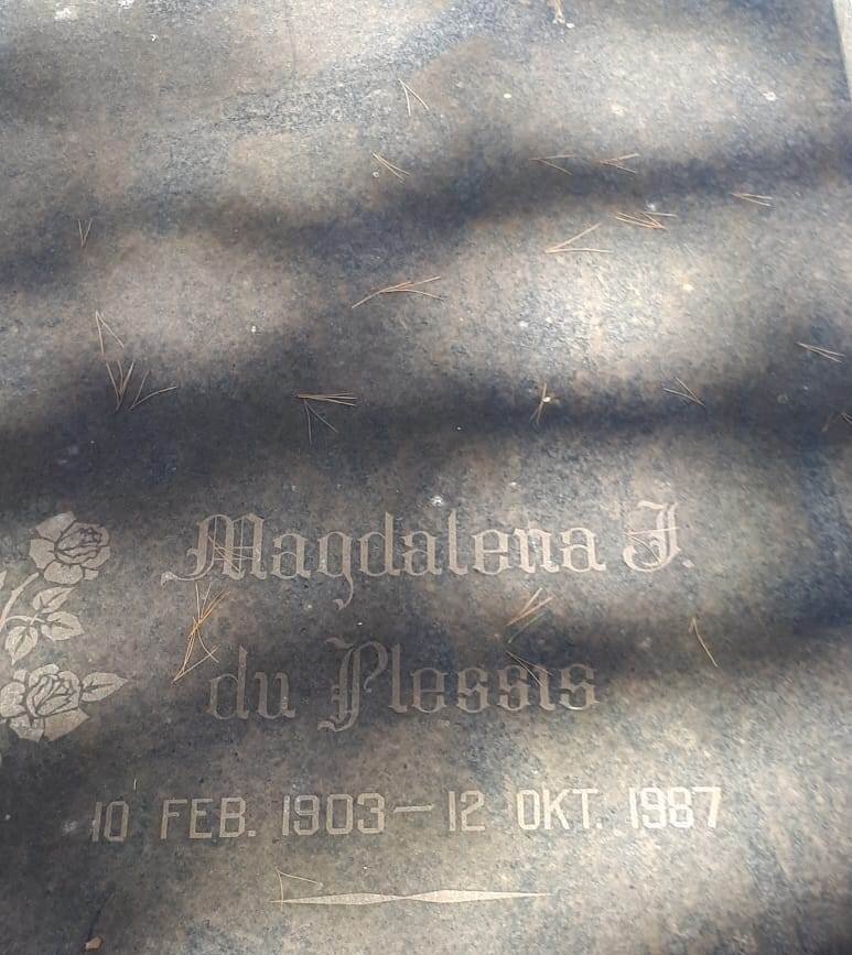 PLESSIS Magdalena J., du 1903-1987