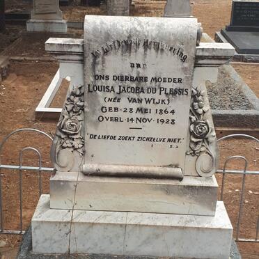 PLESSIS Louisa Jacoba, du nee VAN WIJK 1864-1928