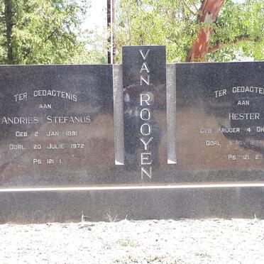 ROOYEN Andries Stefanus, van 1891-1972 &amp; Hester KRUGER 1888-1974