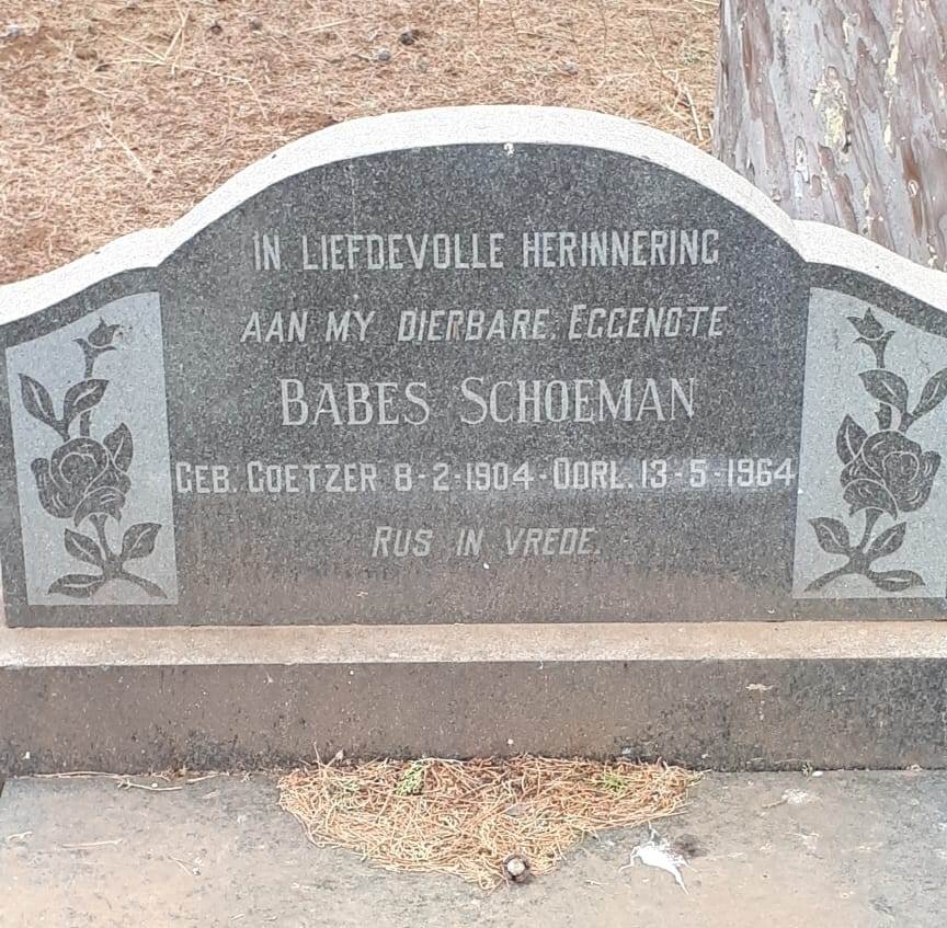 SCHOEMAN Babes nee COETZER 1904-1964