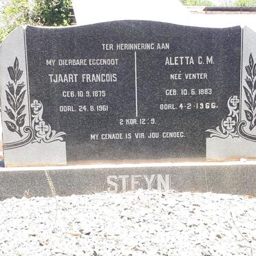 STEYN Tjaart Francois 1875-1961 &amp; Aletta C.M. VENTER 1883-1966