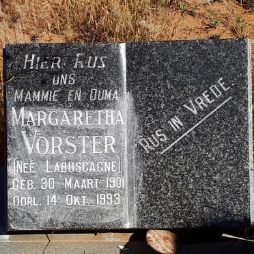 VORSTER Margaretha nee LABUSCAGNE 1901-1993