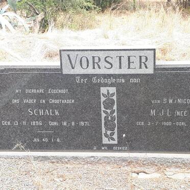 VORSTER Schalk 1896-1971 &amp; M.J.L. V.D. WALT 1900-1989