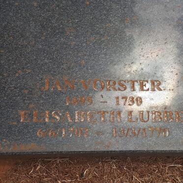 VORSTER Jan 1695-1730 &amp; Elisabeth LUBBE 1702-1770