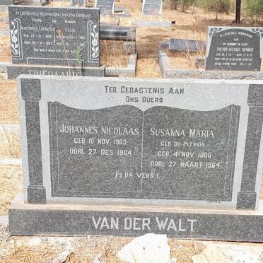 WALT Johannes Nicolaas, van der 1903-1964 &amp; Susanna Maria DU PLESSIS 1906-1964