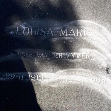 WALT Louisa Maria, van der nee VAN DER VYVER 1913-1965