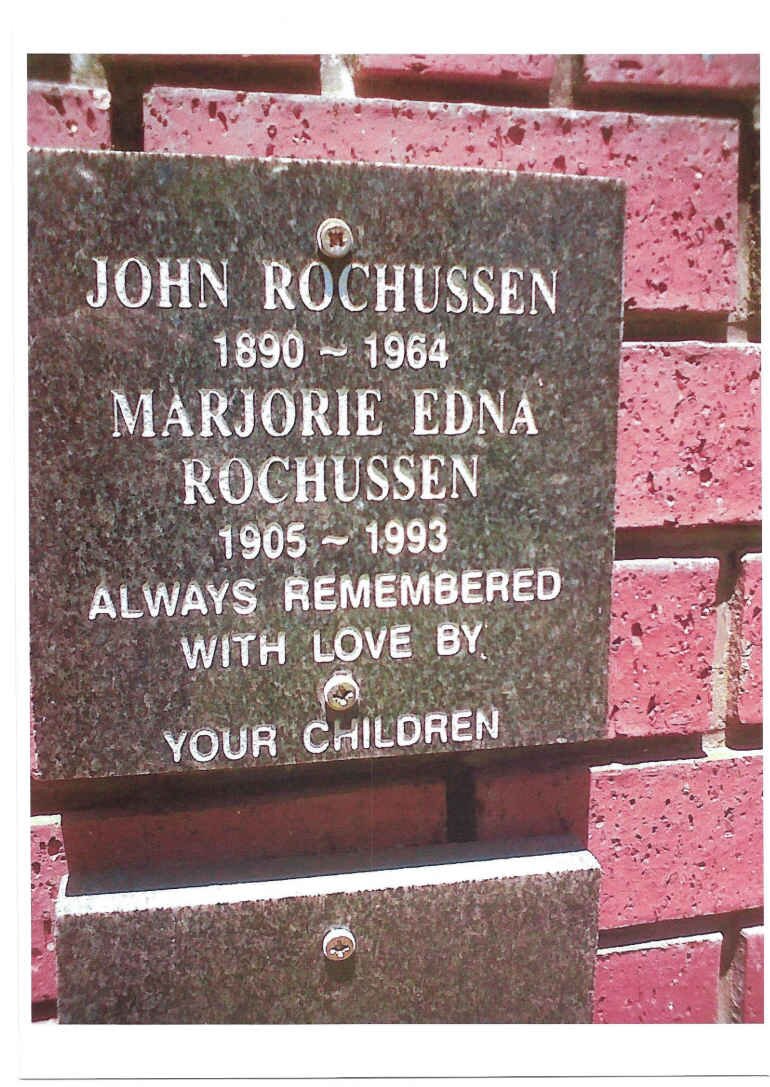 ROCHUSSEN John 1890-1964 &amp; Marjorie Edna 1905-1993