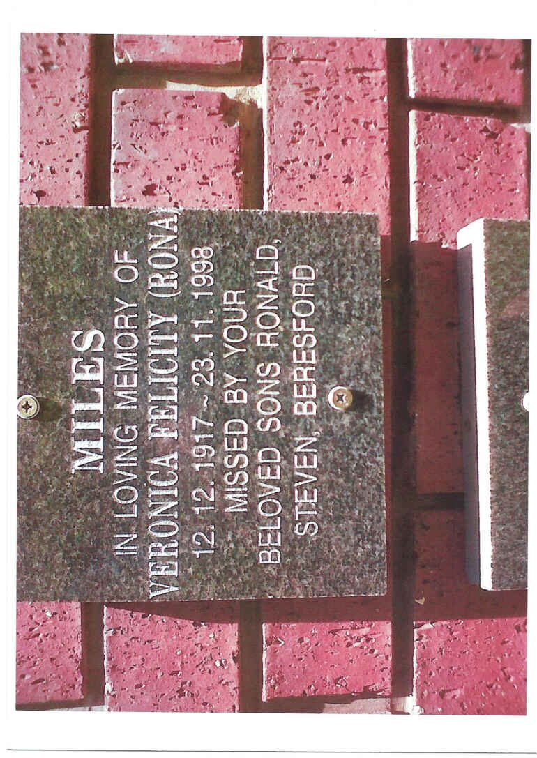 MILES Veronica Felicity 1917-1998