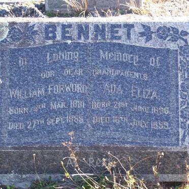 BENNET William Forward 1881-1955 &amp; Ada Eliza 1886-1959