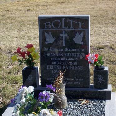 BOLTT Johannes Frederick 1929-2008 &amp; Helena Kathlene