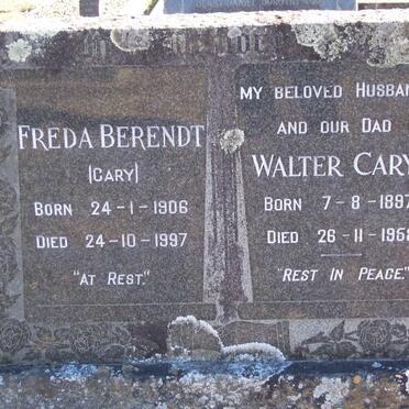 CARY Walter 1897-1955 :: BERENDT Freda nee CARY 1906-1997