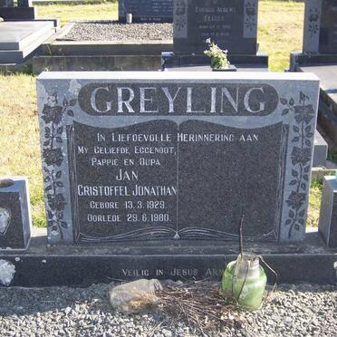 GREYLING Jan Cristoffel Jonathan 1929-1980