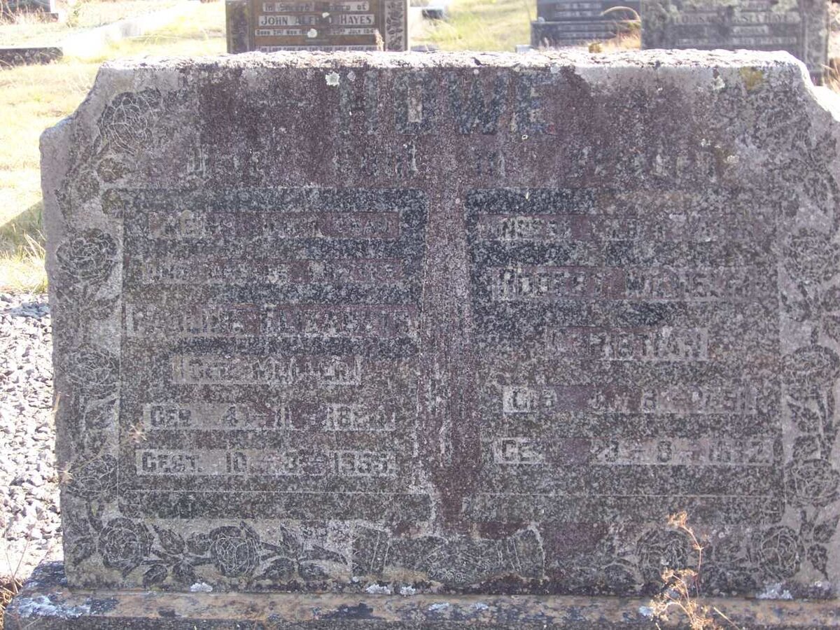 HOWE Robert &amp; Pauline Elizabeth MULLER