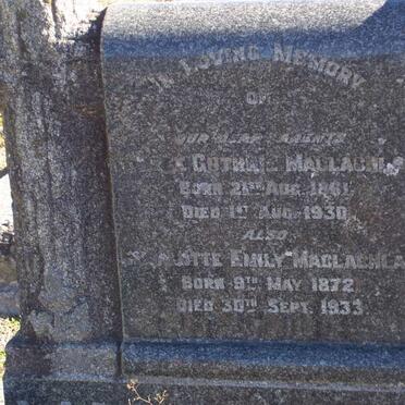 MACLACHLAN George Guthrie 1861-1930 &amp; Charlotte Emily 1872-1933