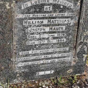 MAUER William Matthias Joseph 1878-1944