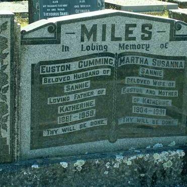 MILES Euston Cumming 1881-1959 &amp; Martha Susanna 1904-1991