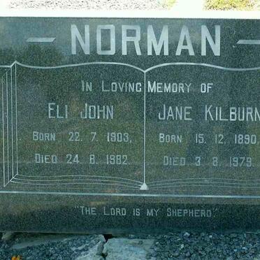 NORMAN Eli John 1903-1982 &amp; Jane Kilburn 1890-1979