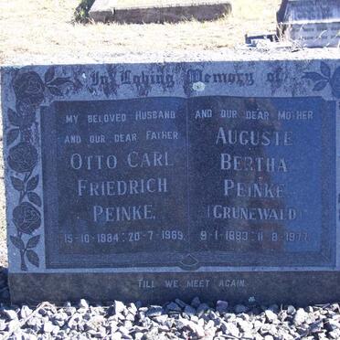 PEINKE Otto Carl Friedrich 1884-1969 &amp; Auguste Bertha GRUNEWALD 1883-1977