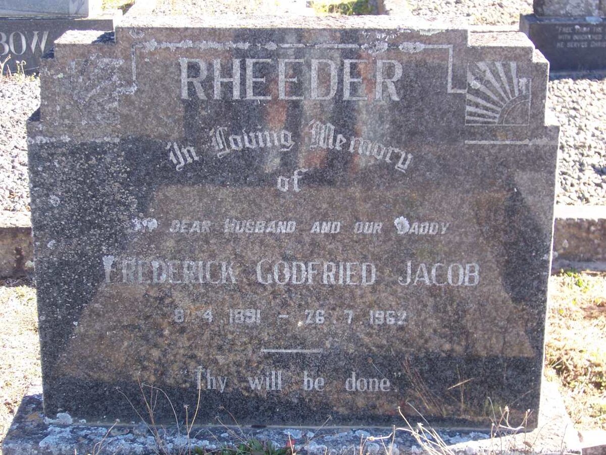 RHEEDER Frederick Godfried Jacob 1891-1962