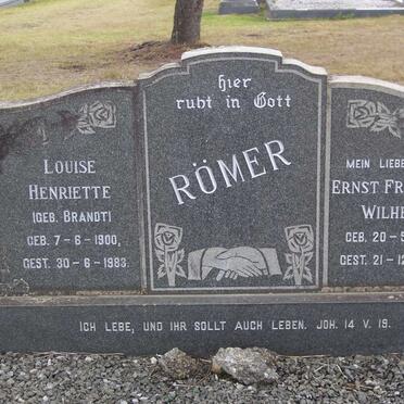 RÖMER Ernst Friedrich Wilhelm 1901-1965 &amp; Louise Henriette BRANDT 1900-1983