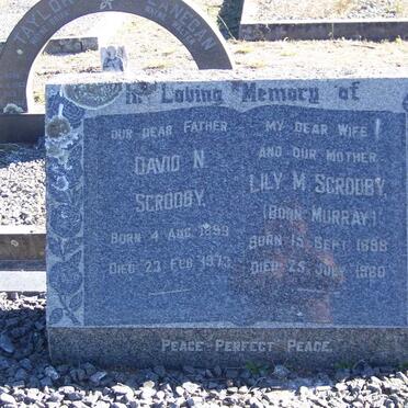 SCROOBY David N 1899-1973 &amp; Lily M MURRAY 1898-1960