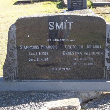 SMIT Stephanus Francois 1907-1971 &amp; Gretchen Johanna Ernestina REABOW 1919-1987