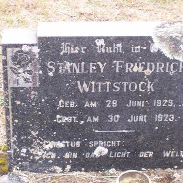 WITTSTOCK Stanley Friedrich 1923-1923