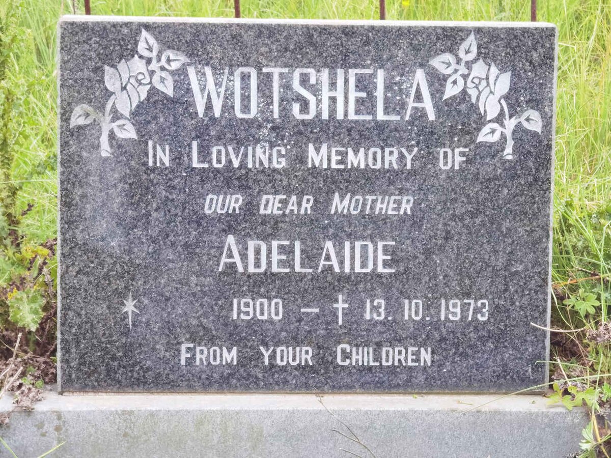 WOTSHELA Adelaide 1900-1973