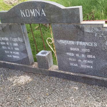 KOMNA Thembisa Florence 1888-1985 :: KOMNA Nonqaba Frances 1920-1984