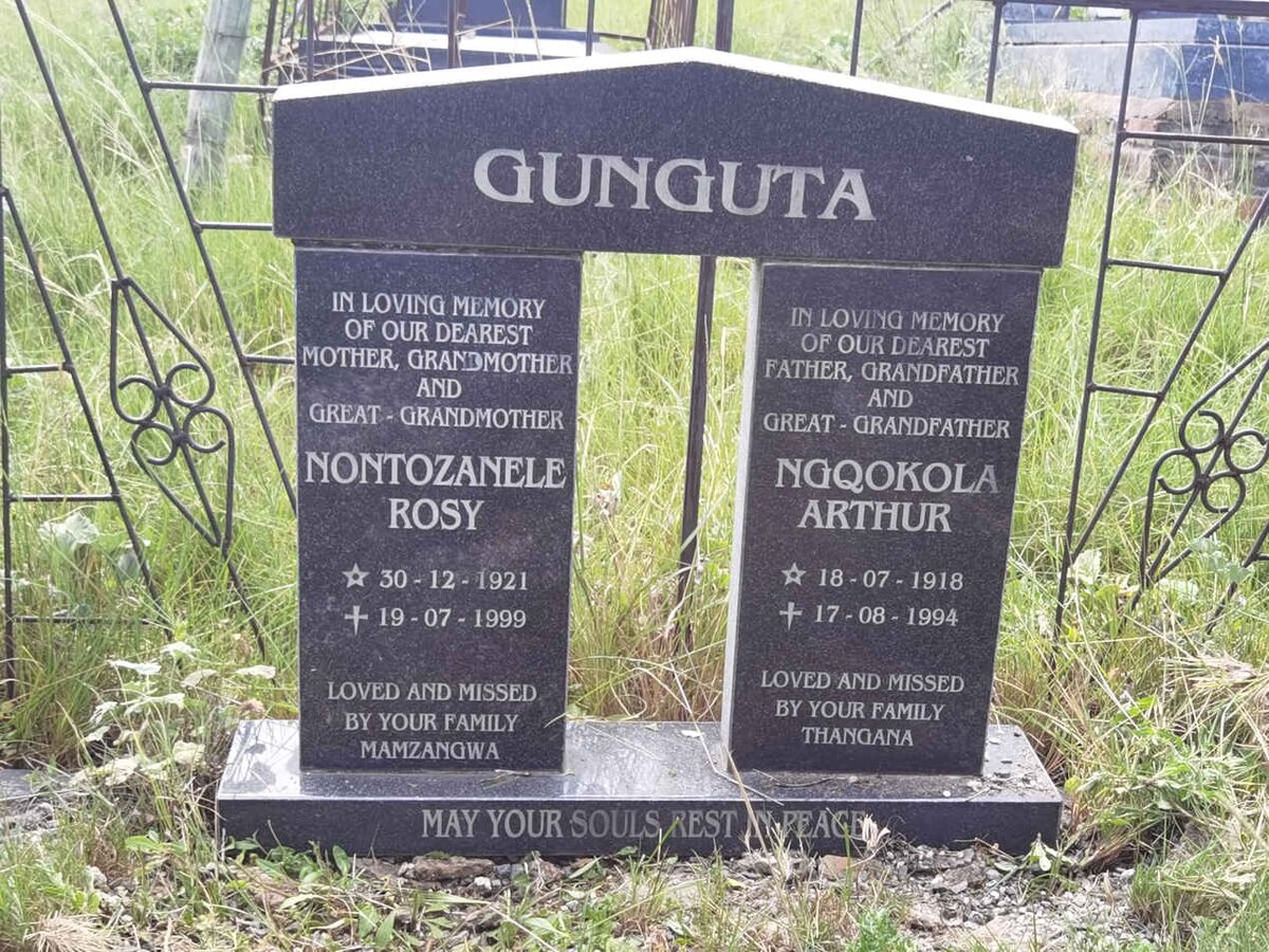 GUNGUTA Ngqokola Arthur 1918-1994 &amp; Nontozanele Rosy 1921-1999
