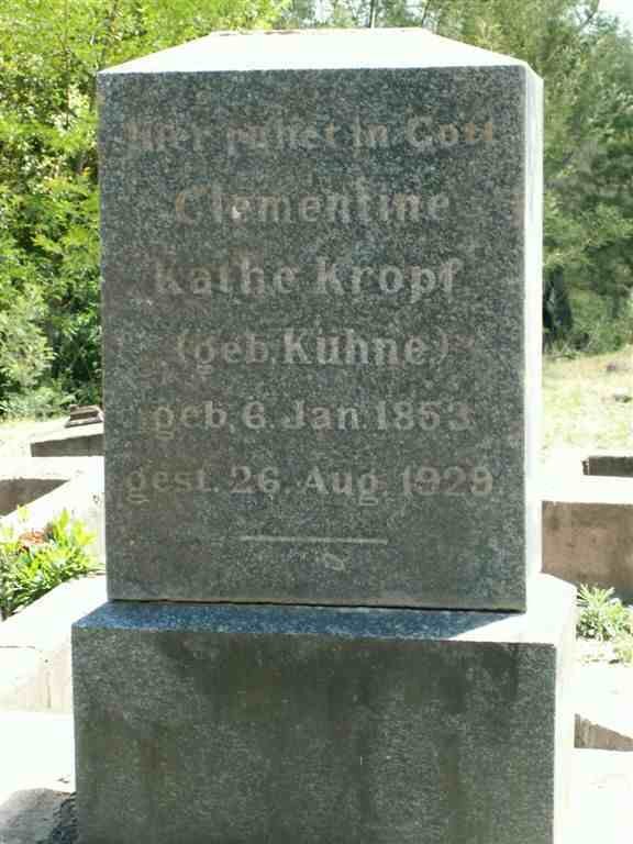 KROPF Clementine Kathe nee KÜHNE 1853-1929