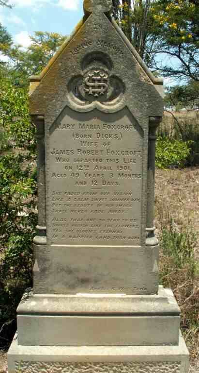 FOXCROFT Mary Maria nee DICKS  -1901