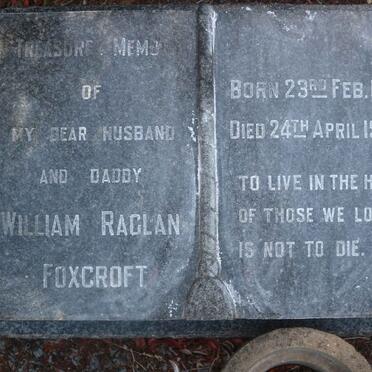 FOXCROFT William Raglan 1926-1958