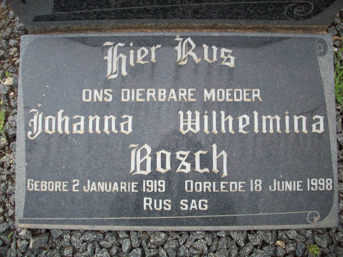 BOSCH Johanna Wilhelmina 1919-1998