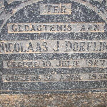 DORFLING Nicolaas J. 1927-1956