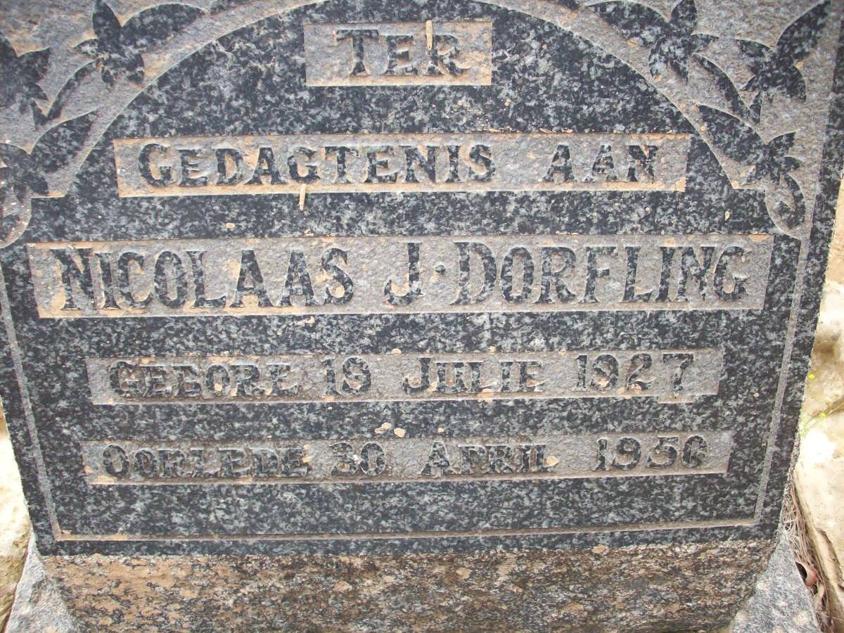 DORFLING Nicolaas J. 1927-1956