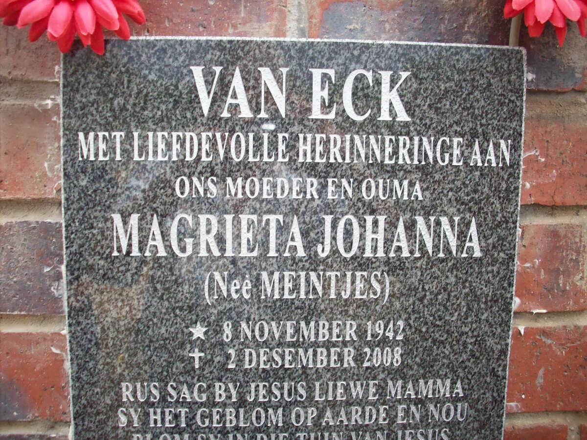 ECK Magrieta Johanna, van nee MEINTJIES 1942-2008
