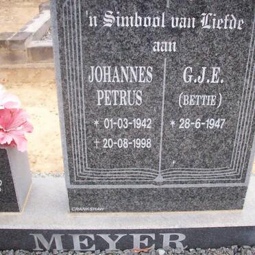 MEYER Johannes Petrus 1942-1998 &amp; G.J.E. 1947-