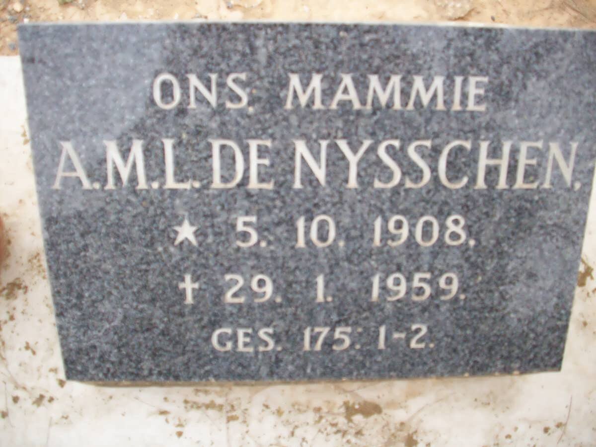 NYSSCHEN A.M.L., de 1908-1959