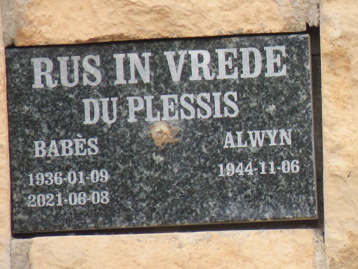 PLESSIS Alwyn, du 1944- &amp; Babes 1936-2021
