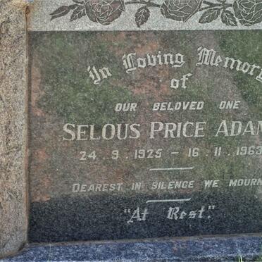 ADAMS Selous Price 1925-1963