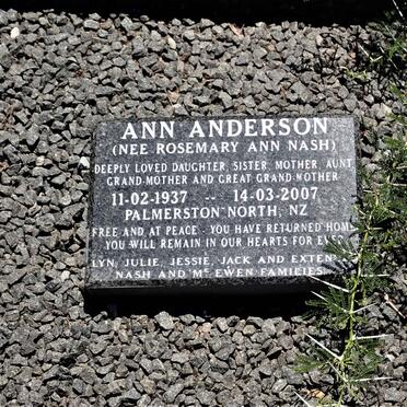 ANDERSON Rosemary Ann nee NASH 1937-2007