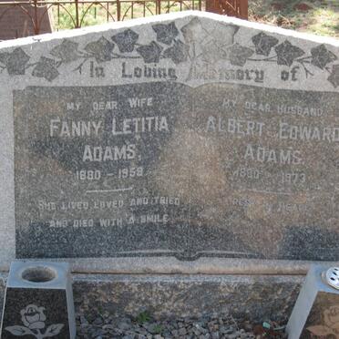 ADAMS Albert Edward 1880-1973 &amp; Fanny Letitia 1880-1958