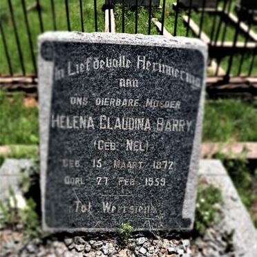 BARRY Helena Claudina nee NEL 1872-1959