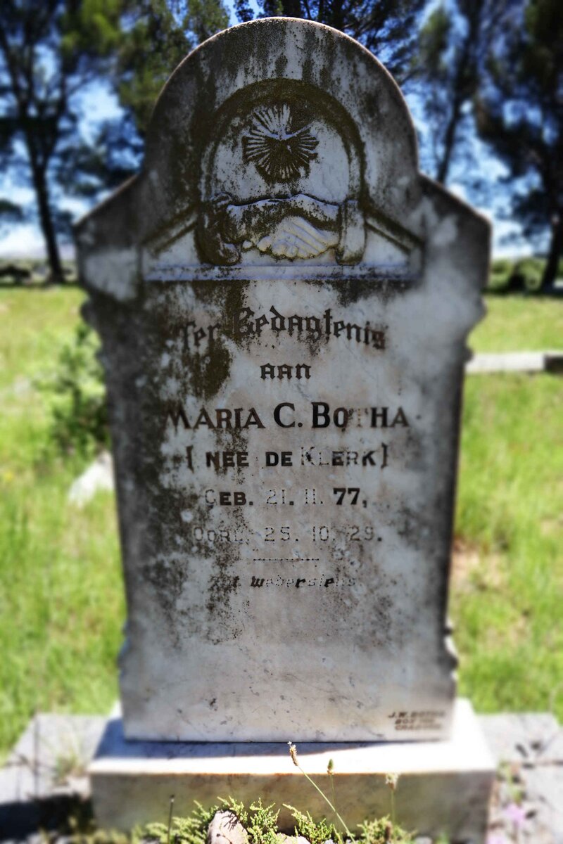 BOTHA Maria C. nee DE KLERK 1877-1929