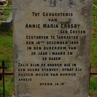 CROSBY Annie Maria nee GOOSEN -1890