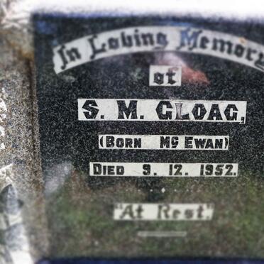GLOAG S.M. nee MCEWAN -1952